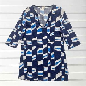 J CREW EUC Lightweight Geometric Print Tunic Swim Coverup